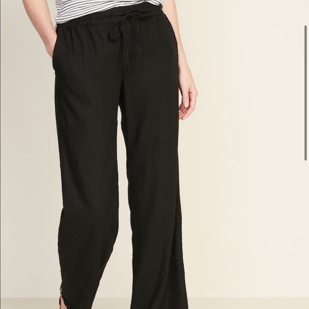 Old Navy Mid-Rise Linen-Blend Wide-Leg Pants